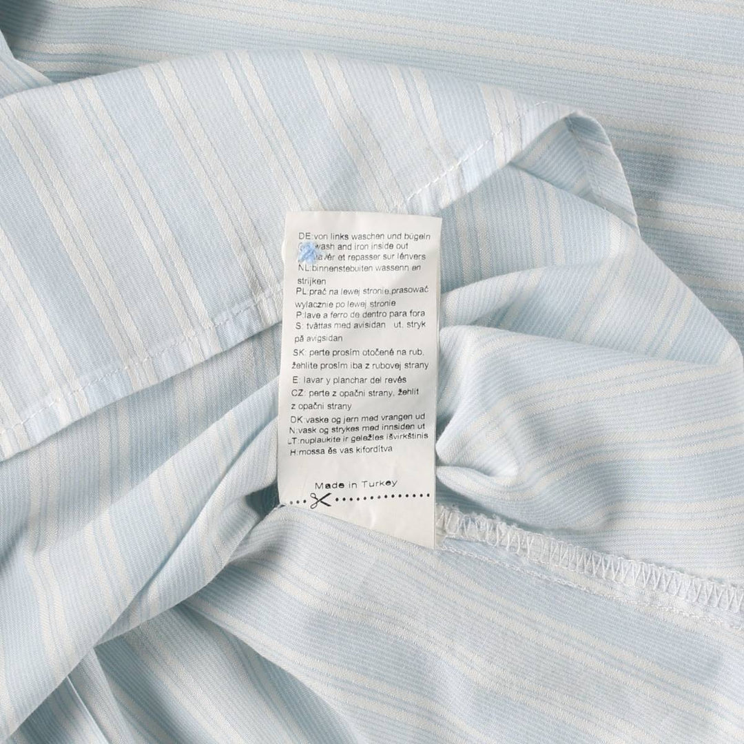 MILANO Long-Sleeve Cotton Stripe Shirt, Women's Size M (approx.) cotton Blue type light blue Vintage Second Hand