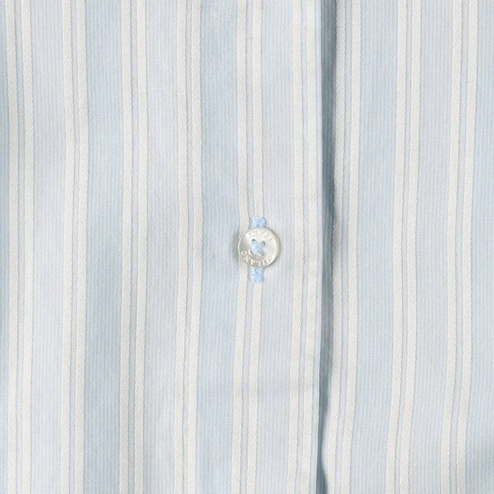MILANO Long-Sleeve Cotton Stripe Shirt, Women's Size M (approx.) cotton Blue type light blue Vintage Second Hand