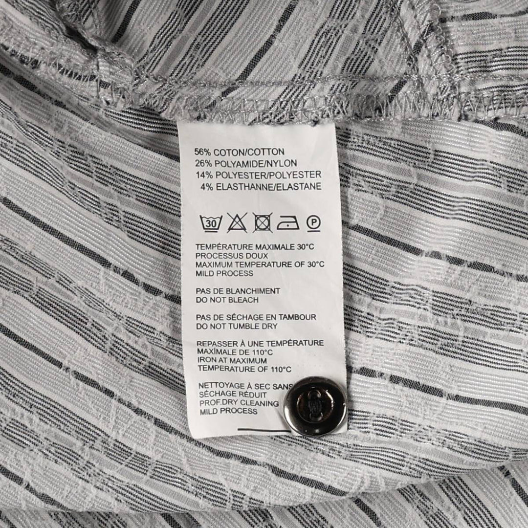 Lewinger Long-Sleeve Striped Shirt, Women's Size M (approx.) cotton gray type Vintage Second Hand