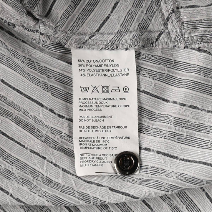 Lewinger Long-Sleeve Striped Shirt, Women's Size M (approx.) cotton gray type Vintage Second Hand