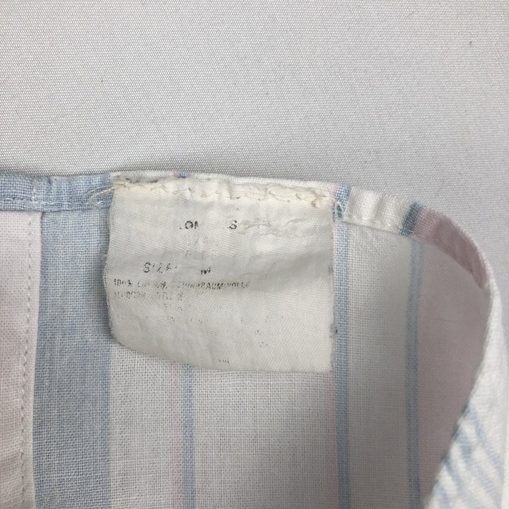 Woolrich Multi-Stripe Long-Sleeve Cotton Stripe Shirt, Women's Size L (approx.) unclear white type Vintage Second Hand