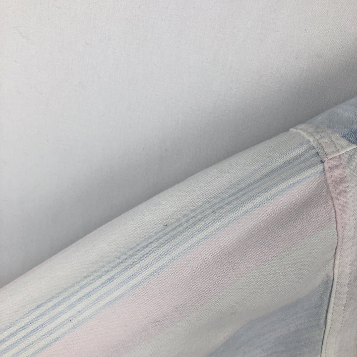 Woolrich Multi-Stripe Long-Sleeve Cotton Stripe Shirt, Women's Size L (approx.) unclear white type Vintage Second Hand