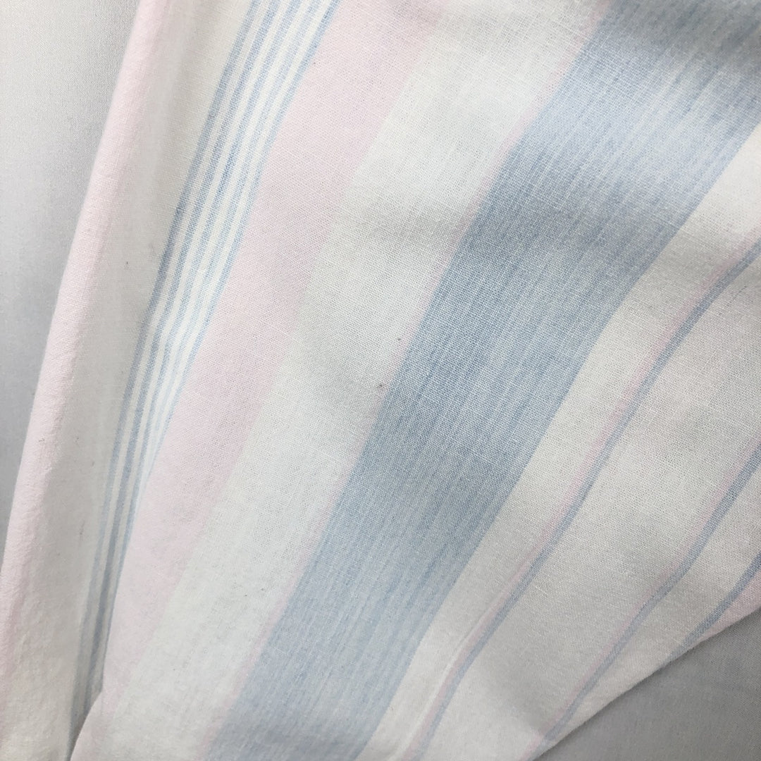 Woolrich Multi-Stripe Long-Sleeve Cotton Stripe Shirt, Women's Size L (approx.) unclear white type Vintage Second Hand