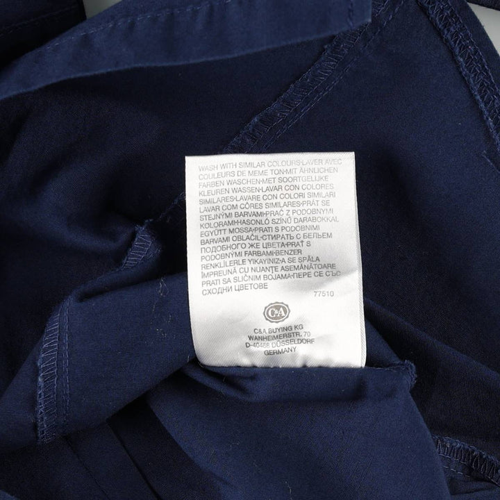 C and A CLOCKHOUSE Skipper Collar Long Sleeve Blouse (Women's Size XS) cotton navy blue type Vintage Second Hand