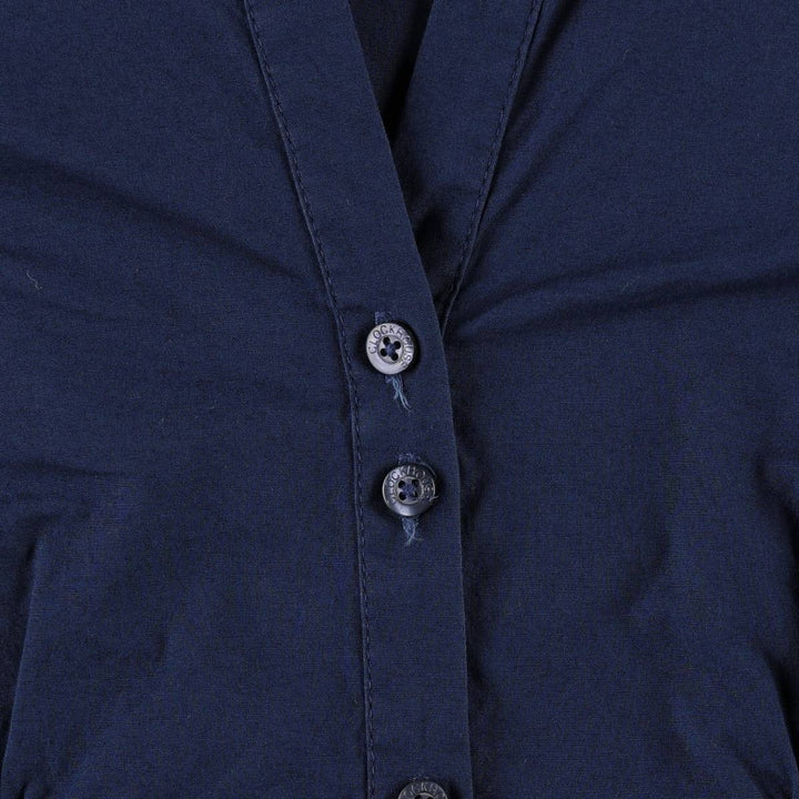 C and A CLOCKHOUSE Skipper Collar Long Sleeve Blouse (Women's Size XS) cotton navy blue type Vintage Second Hand