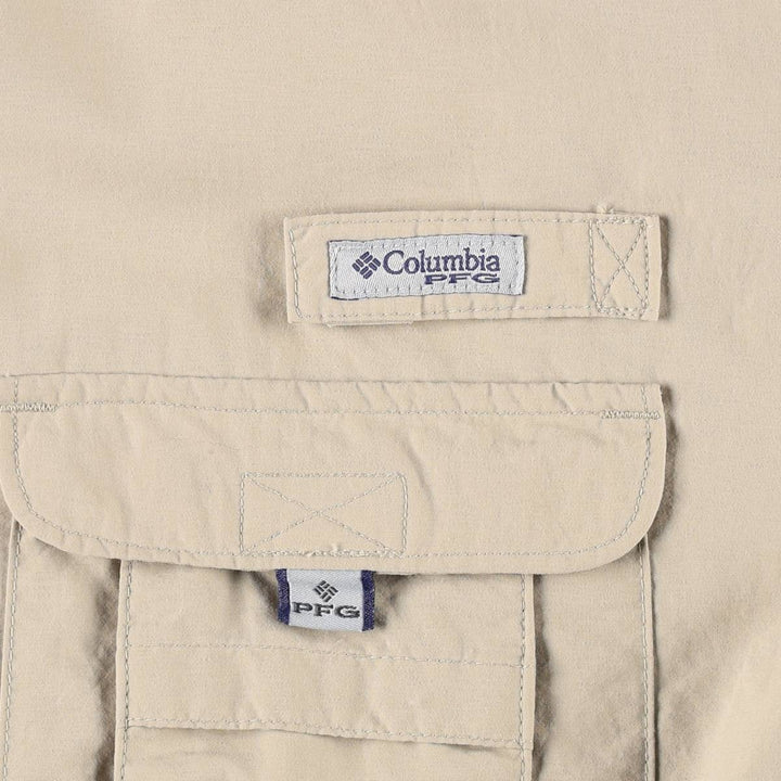 Columbia PFG Button-Down Long-Sleeve Fishing Shirt (Women's Size XL) Nylon Beige type Vintage Second Hand