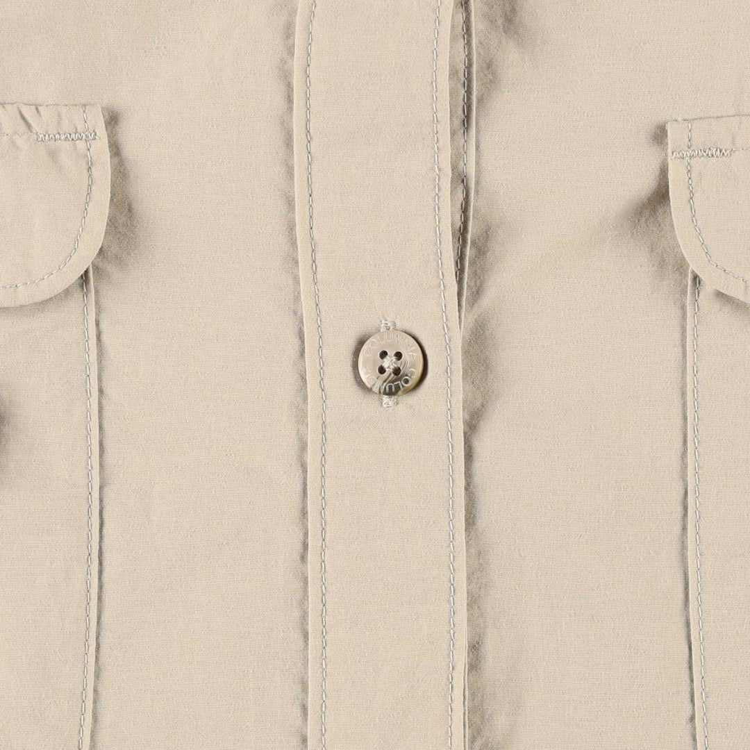 Columbia PFG Button-Down Long-Sleeve Fishing Shirt (Women's Size XL) Nylon Beige type Vintage Second Hand