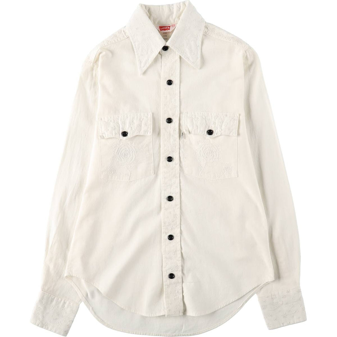1970'S Levi's long-sleeved shirt, women's size XS equivalent, vintage. unclear white type Vintage Second Hand