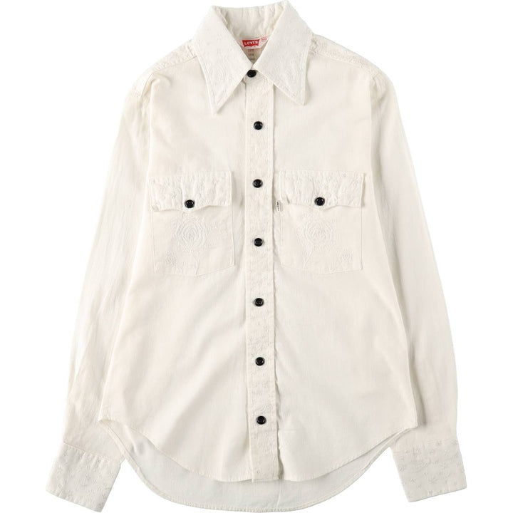1970'S Levi's long-sleeved shirt, women's size XS equivalent, vintage. unclear white type Vintage Second Hand