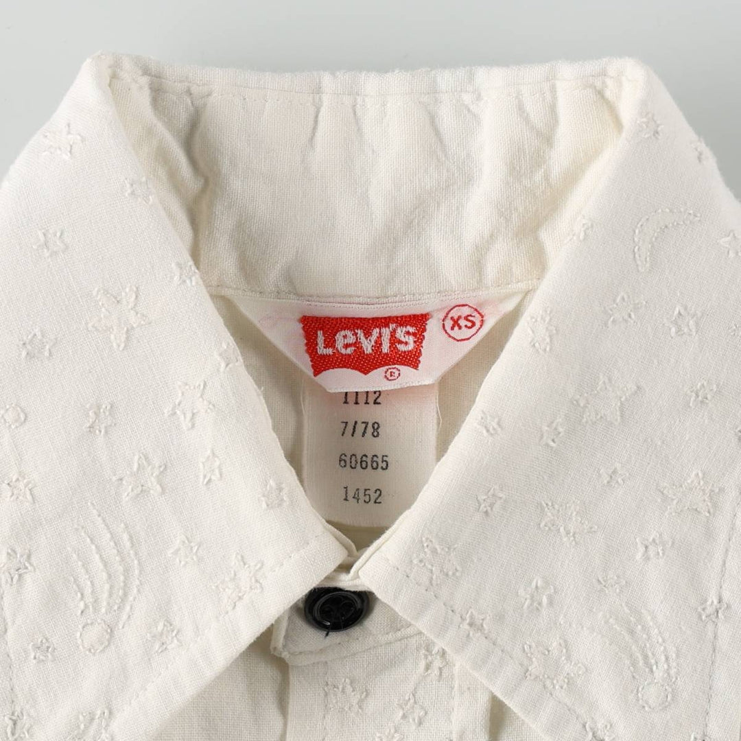 1970'S Levi's long-sleeved shirt, women's size XS equivalent, vintage. unclear white type Vintage Second Hand