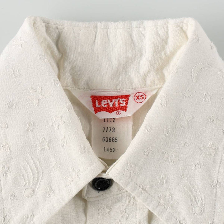 1970'S Levi's long-sleeved shirt, women's size XS equivalent, vintage. unclear white type Vintage Second Hand