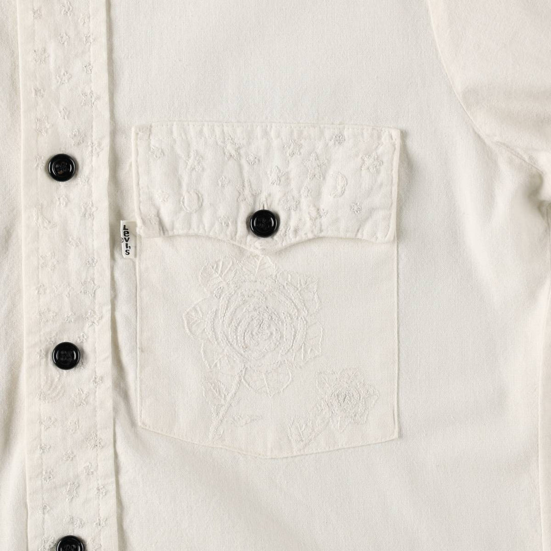 1970'S Levi's long-sleeved shirt, women's size XS equivalent, vintage. unclear white type Vintage Second Hand