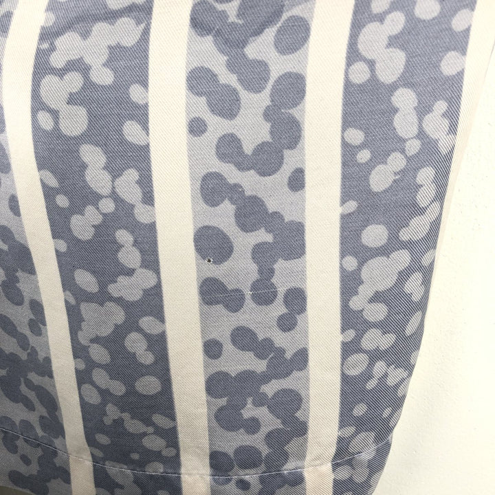 SILK ICON All-over Stripe Pattern Short-Sleeve Open Collar Silk Shirt Box Shirt Women's Size L silk Blue type light blue Vintage Second Hand