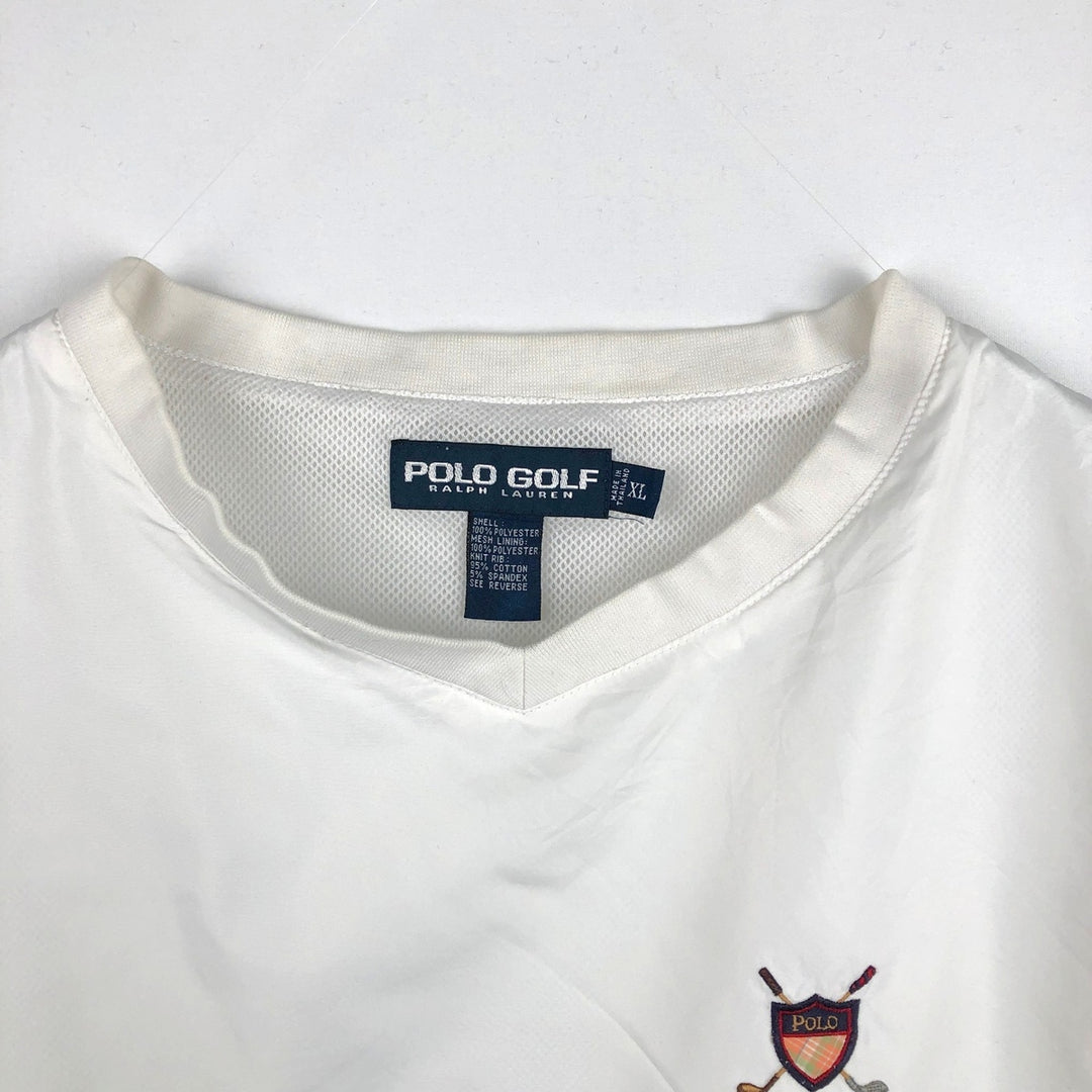 Ralph Lauren POLO GOLF V-neck warm-up vest, men's size XL equivalent. polyester white type Vintage Second Hand