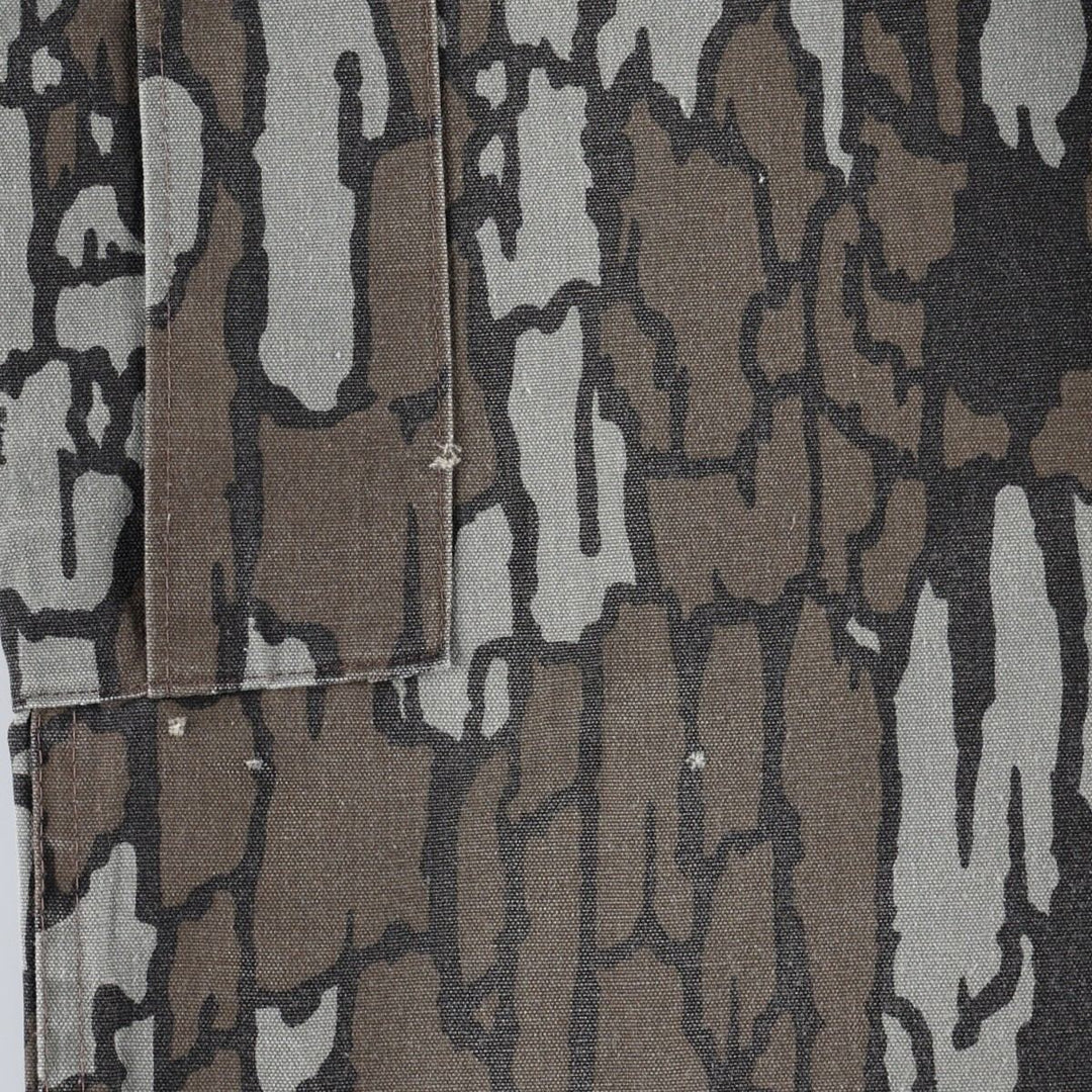 Walls Camouflage Pattern Treebark Camo Cargo Pants, Made in USA, Men's W36 (approx.) polyester brown type Vintage Second Hand