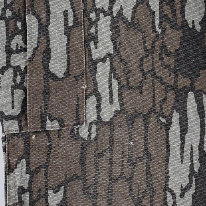 Walls Camouflage Pattern Treebark Camo Cargo Pants, Made in USA, Men's W36 (approx.) polyester brown type Vintage Second Hand