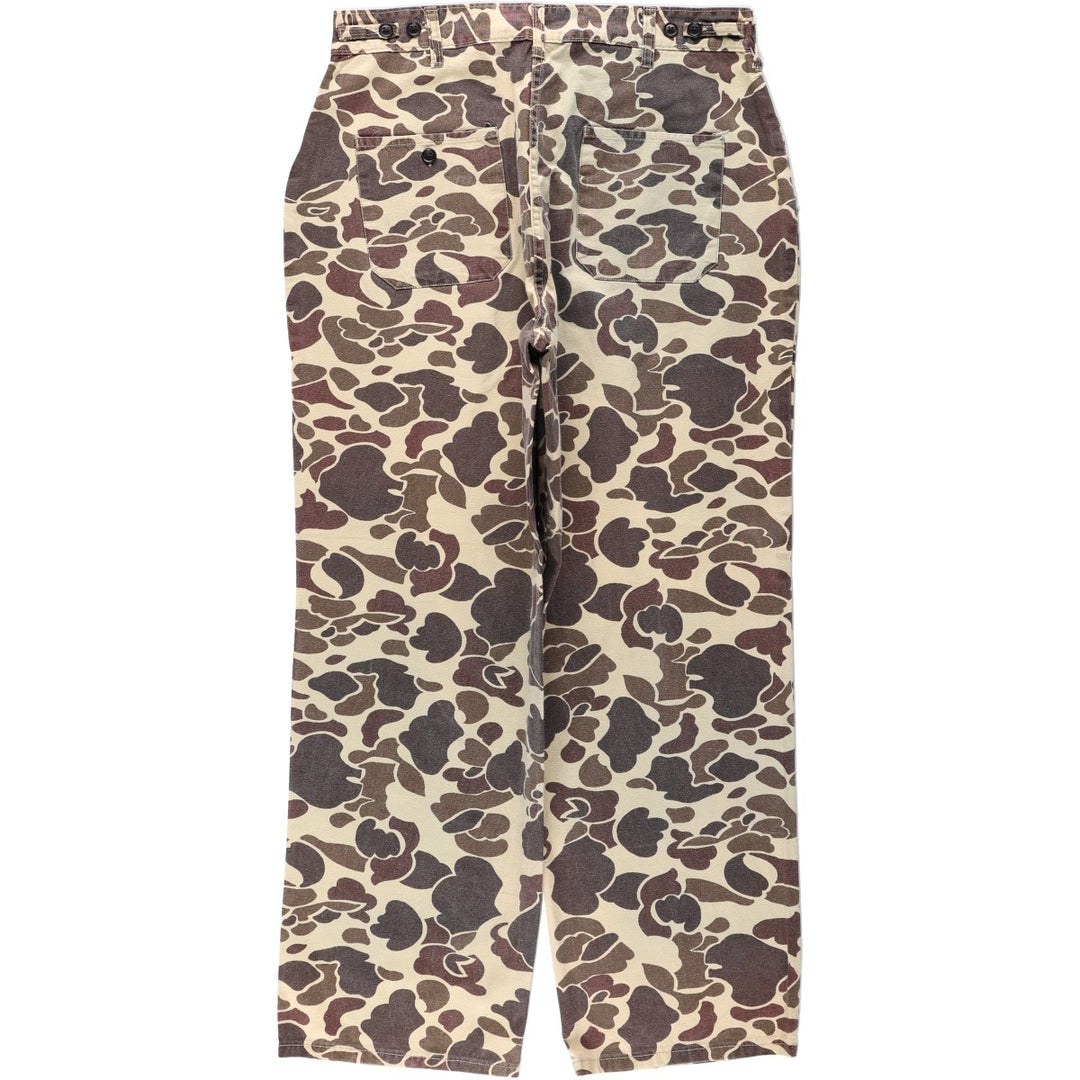 Winchester camouflage pattern duck hunter camo military baker pants, men's size W33 (approx.) cotton brown type Vintage Second Hand