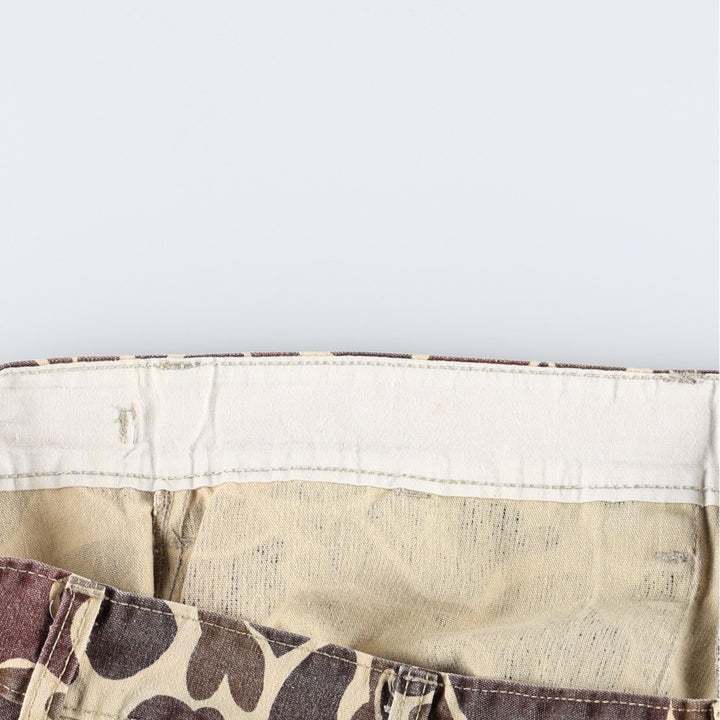 Winchester camouflage pattern duck hunter camo military baker pants, men's size W33 (approx.) cotton brown type Vintage Second Hand