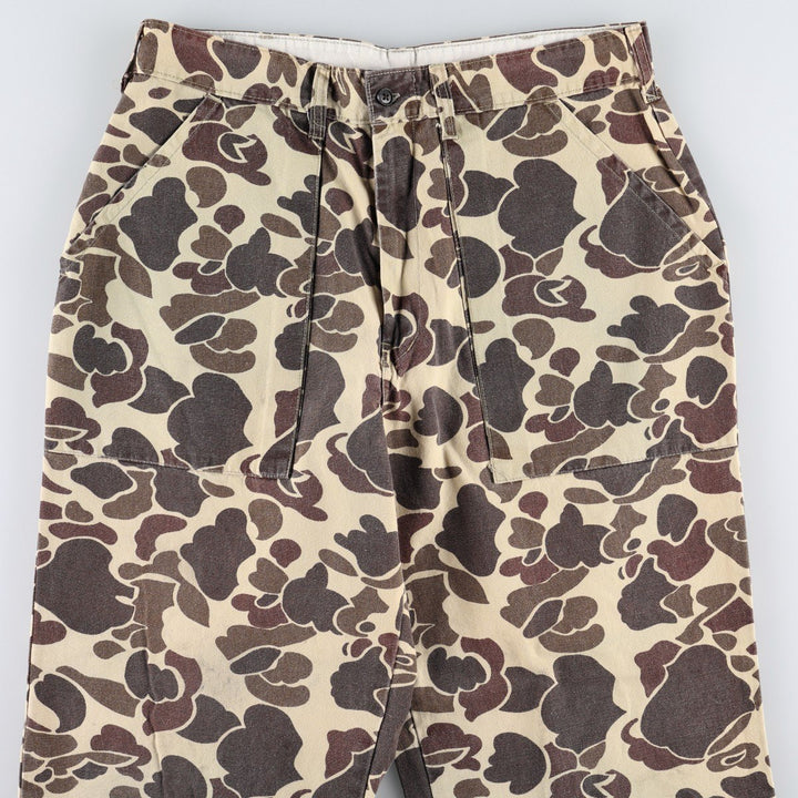 Winchester camouflage pattern duck hunter camo military baker pants, men's size W33 (approx.) cotton brown type Vintage Second Hand