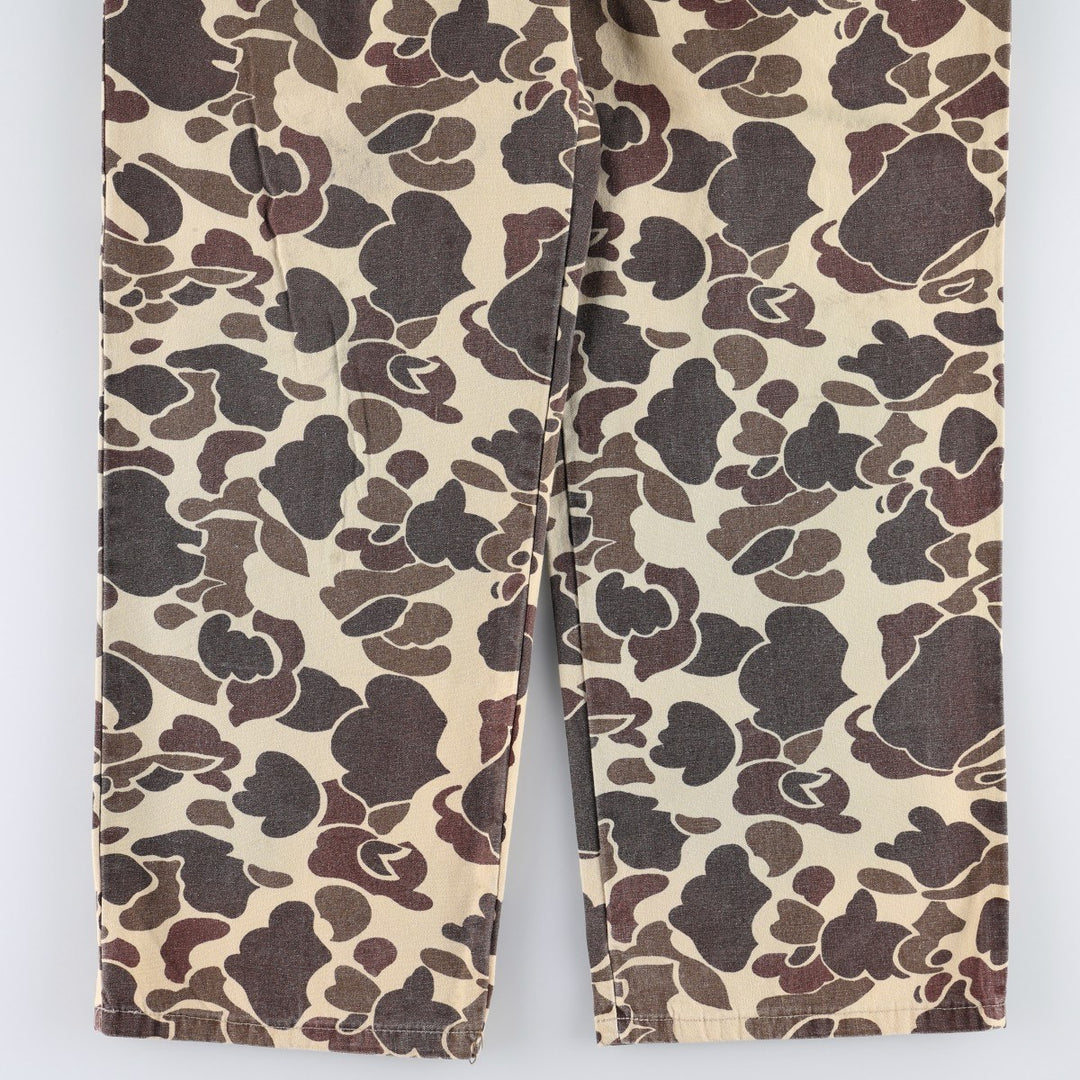 Winchester camouflage pattern duck hunter camo military baker pants, men's size W33 (approx.) cotton brown type Vintage Second Hand