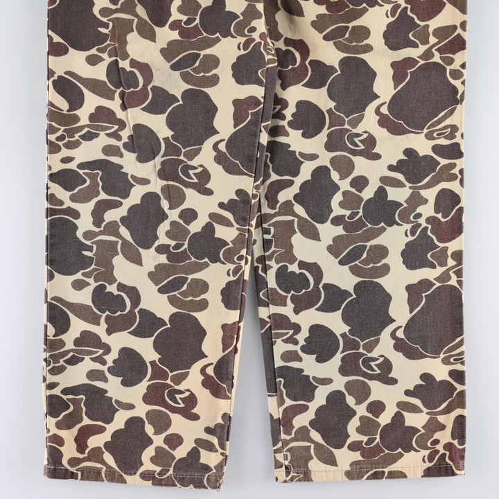 Winchester camouflage pattern duck hunter camo military baker pants, men's size W33 (approx.) cotton brown type Vintage Second Hand