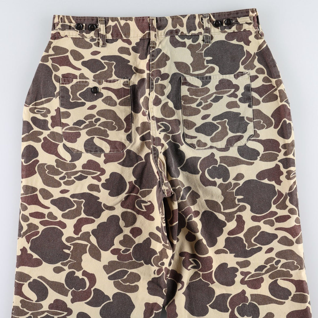 Winchester camouflage pattern duck hunter camo military baker pants, men's size W33 (approx.) cotton brown type Vintage Second Hand