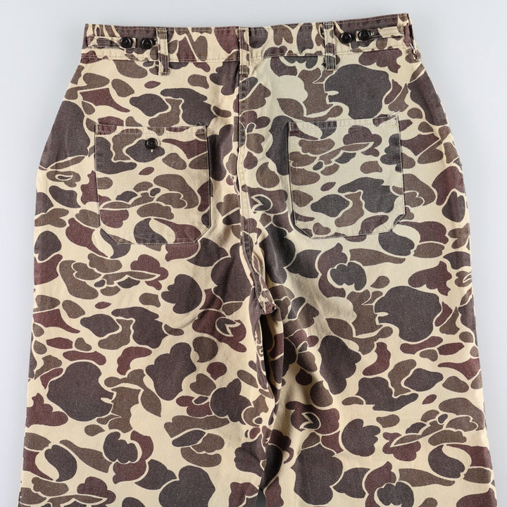 Winchester camouflage pattern duck hunter camo military baker pants, men's size W33 (approx.) cotton brown type Vintage Second Hand