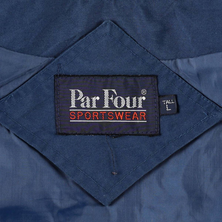 Par Four Derby Jacket, Cup Shoulder Jacket, Men's Size L polyester navy blue type Vintage Second Hand