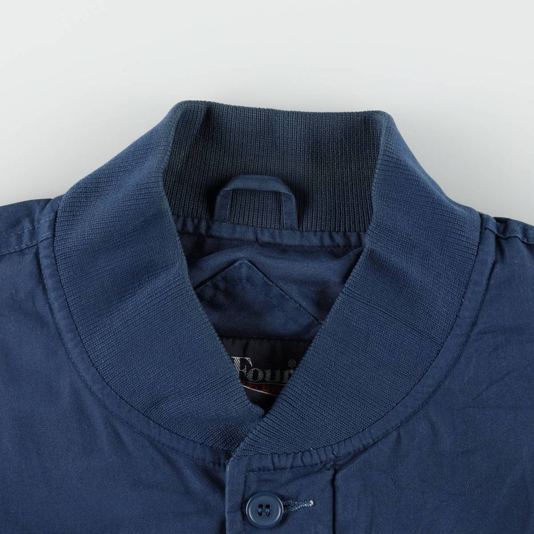 Par Four Derby Jacket, Cup Shoulder Jacket, Men's Size L polyester navy blue type Vintage Second Hand