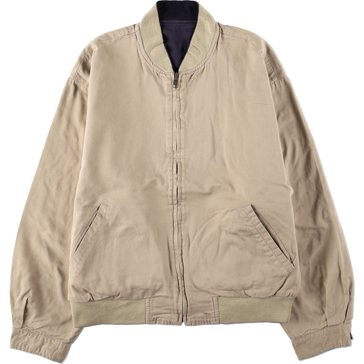 80s-90'S Lands' End Reversible Cotton Blouson, Men's Size M (approx.), Vintage cotton Beige type Vintage Second Hand