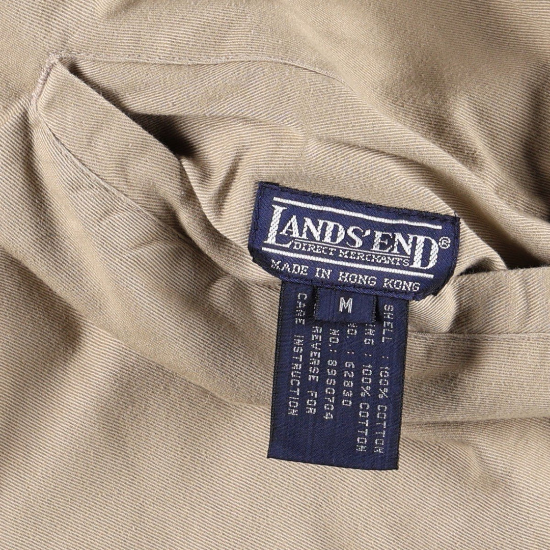 80s-90'S Lands' End Reversible Cotton Blouson, Men's Size M (approx.), Vintage cotton Beige type Vintage Second Hand
