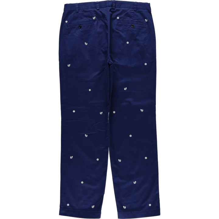 Brooks Brothers CLARK all-over print chino pants, men's size W36 (approx.) cotton navy blue type Vintage Second Hand