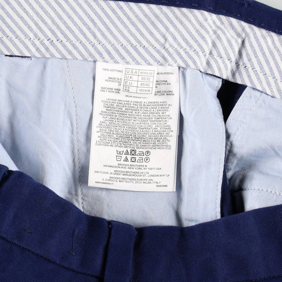 Brooks Brothers CLARK all-over print chino pants, men's size W36 (approx.) cotton navy blue type Vintage Second Hand