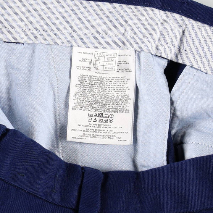 Brooks Brothers CLARK all-over print chino pants, men's size W36 (approx.) cotton navy blue type Vintage Second Hand