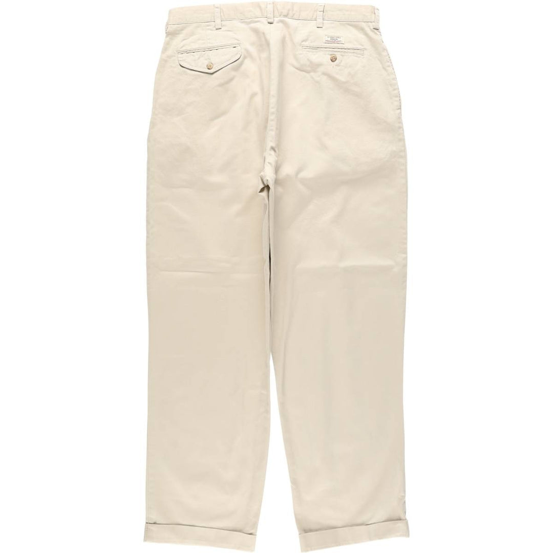 Ralph Lauren POLO by Ralph Lauren HAMMOND PANT, two-pleat chino pants, men's w36 equivalent cotton Beige type Vintage Second Hand