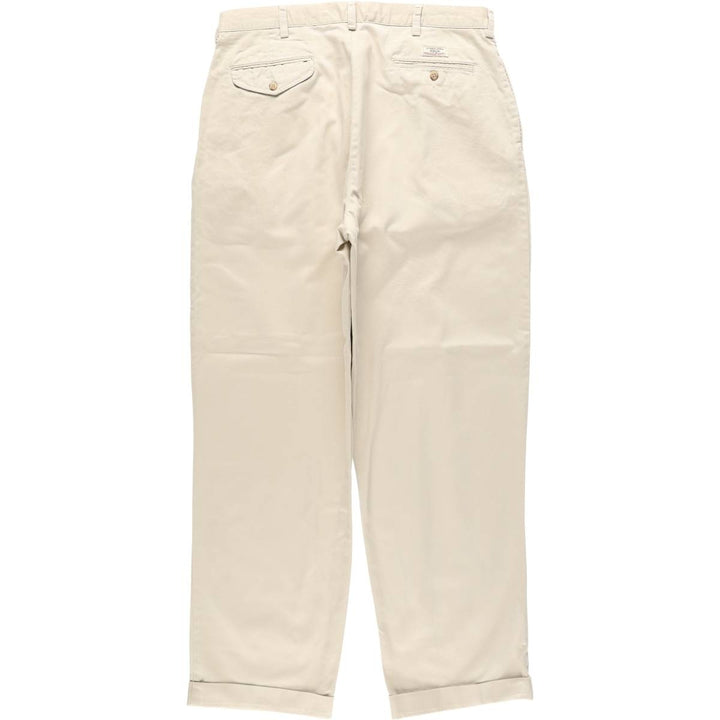 Ralph Lauren POLO by Ralph Lauren HAMMOND PANT, two-pleat chino pants, men's w36 equivalent cotton Beige type Vintage Second Hand