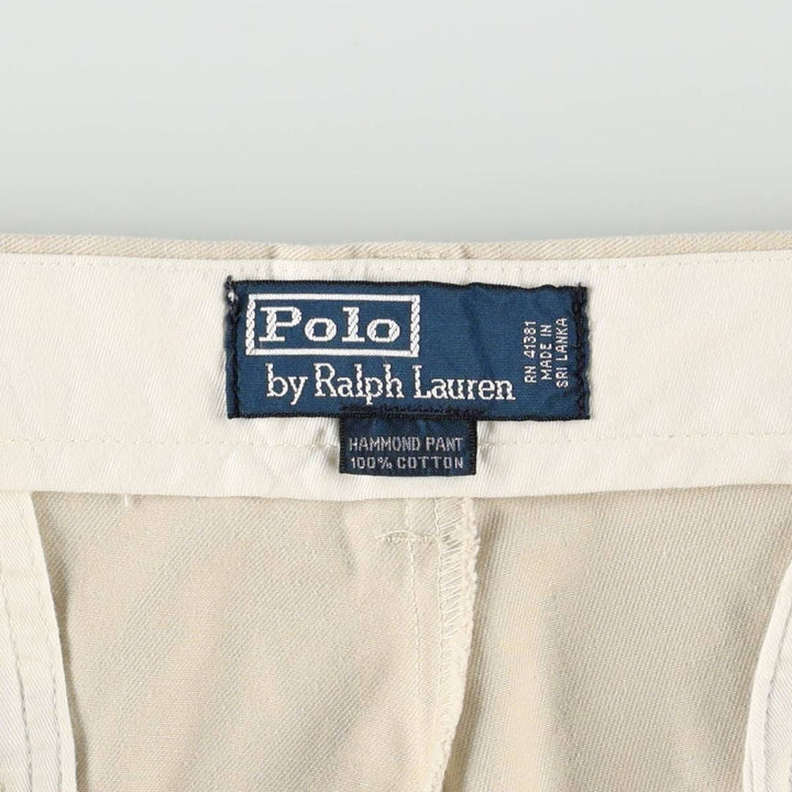 Ralph Lauren POLO by Ralph Lauren HAMMOND PANT, two-pleat chino pants, men's w36 equivalent cotton Beige type Vintage Second Hand