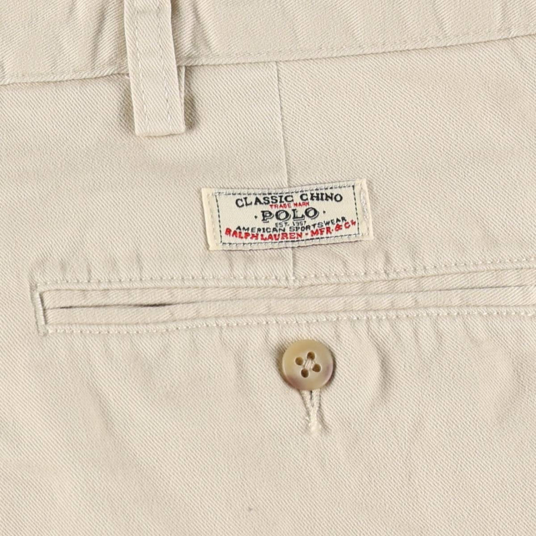 Ralph Lauren POLO by Ralph Lauren HAMMOND PANT, two-pleat chino pants, men's w36 equivalent cotton Beige type Vintage Second Hand