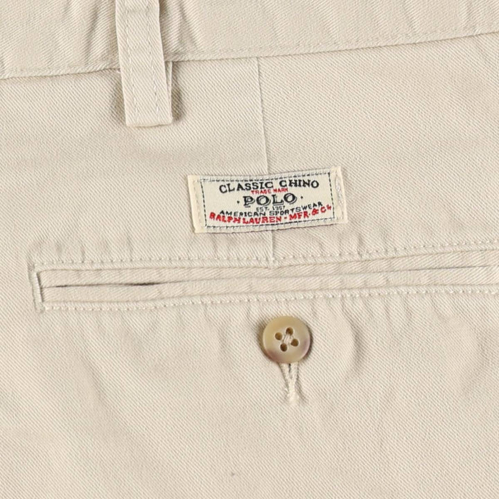 Ralph Lauren POLO by Ralph Lauren HAMMOND PANT, two-pleat chino pants, men's w36 equivalent cotton Beige type Vintage Second Hand