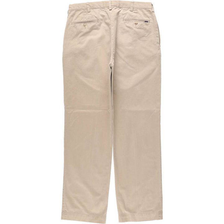 Ralph Lauren POLO RALPH LAUREN CLASSIC FIT PLEATED Two-Pleat Chino Pants, Men's Size W35 (approx.) cotton beige type brown Vintage Second Hand