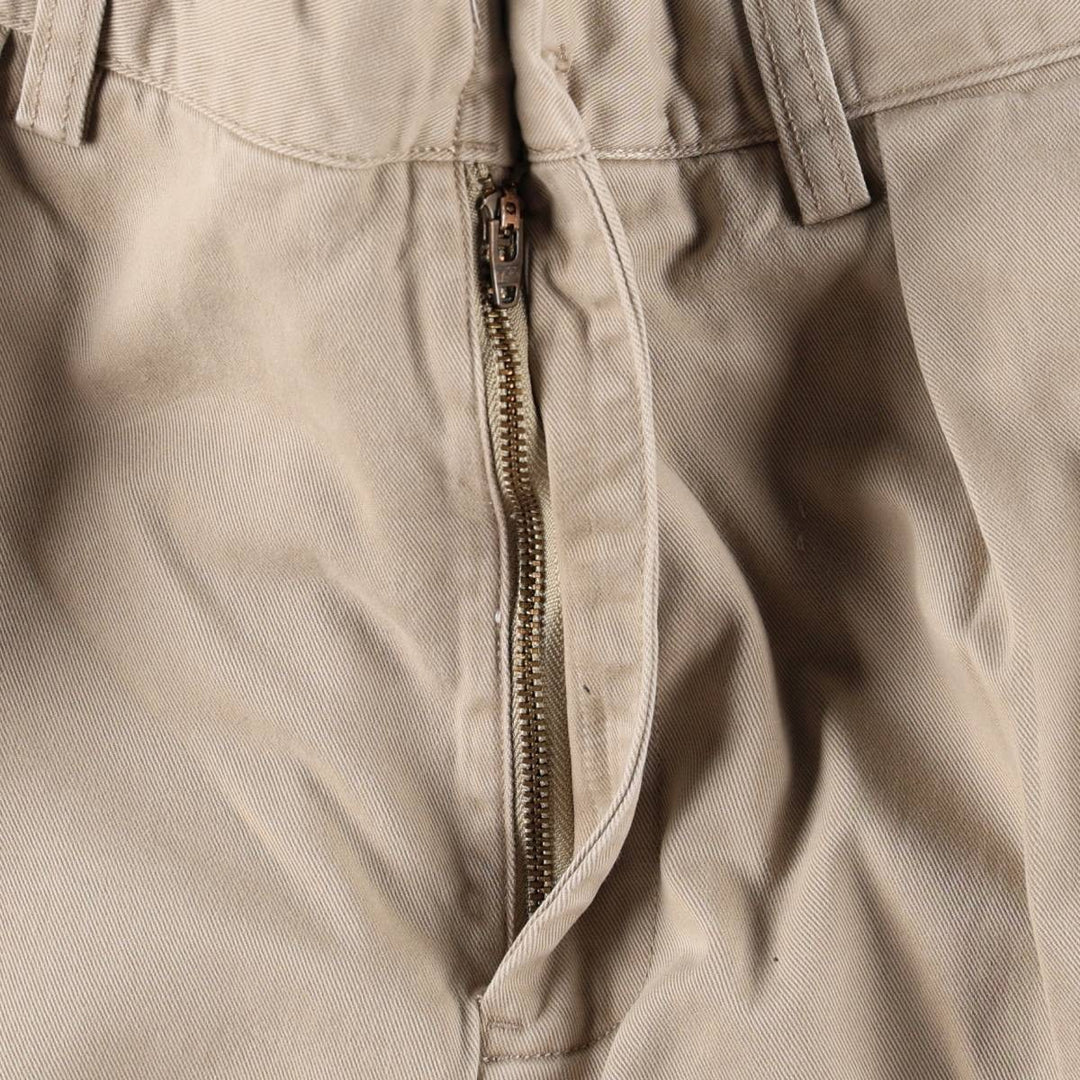 Ralph Lauren POLO RALPH LAUREN CLASSIC FIT PLEATED Two-Pleat Chino Pants, Men's Size W35 (approx.) cotton beige type brown Vintage Second Hand