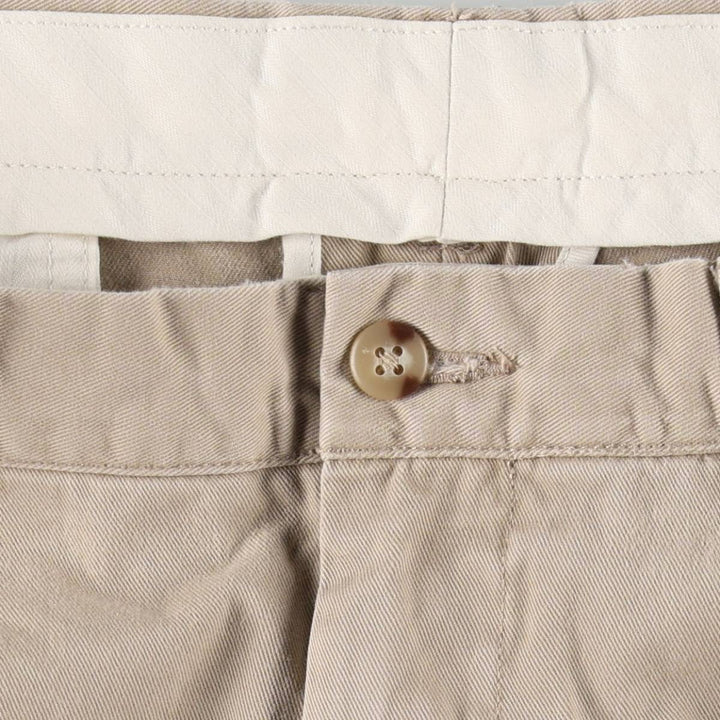 Ralph Lauren POLO RALPH LAUREN CLASSIC FIT PLEATED Two-Pleat Chino Pants, Men's Size W35 (approx.) cotton beige type brown Vintage Second Hand