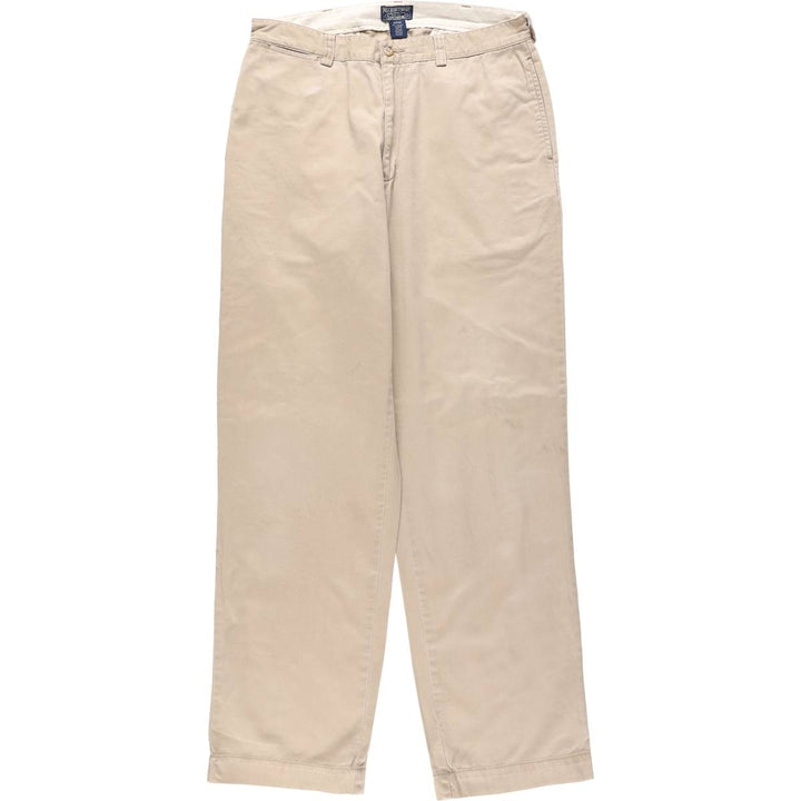 2000'S Ralph Lauren POLO JEANS COMPANY Chino Pants, Men's Size W34 (approx.) cotton Beige type Vintage Second Hand