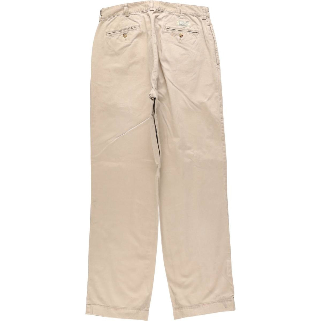 2000'S Ralph Lauren POLO JEANS COMPANY Chino Pants, Men's Size W34 (approx.) cotton Beige type Vintage Second Hand