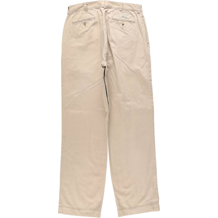 2000'S Ralph Lauren POLO JEANS COMPANY Chino Pants, Men's Size W34 (approx.) cotton Beige type Vintage Second Hand