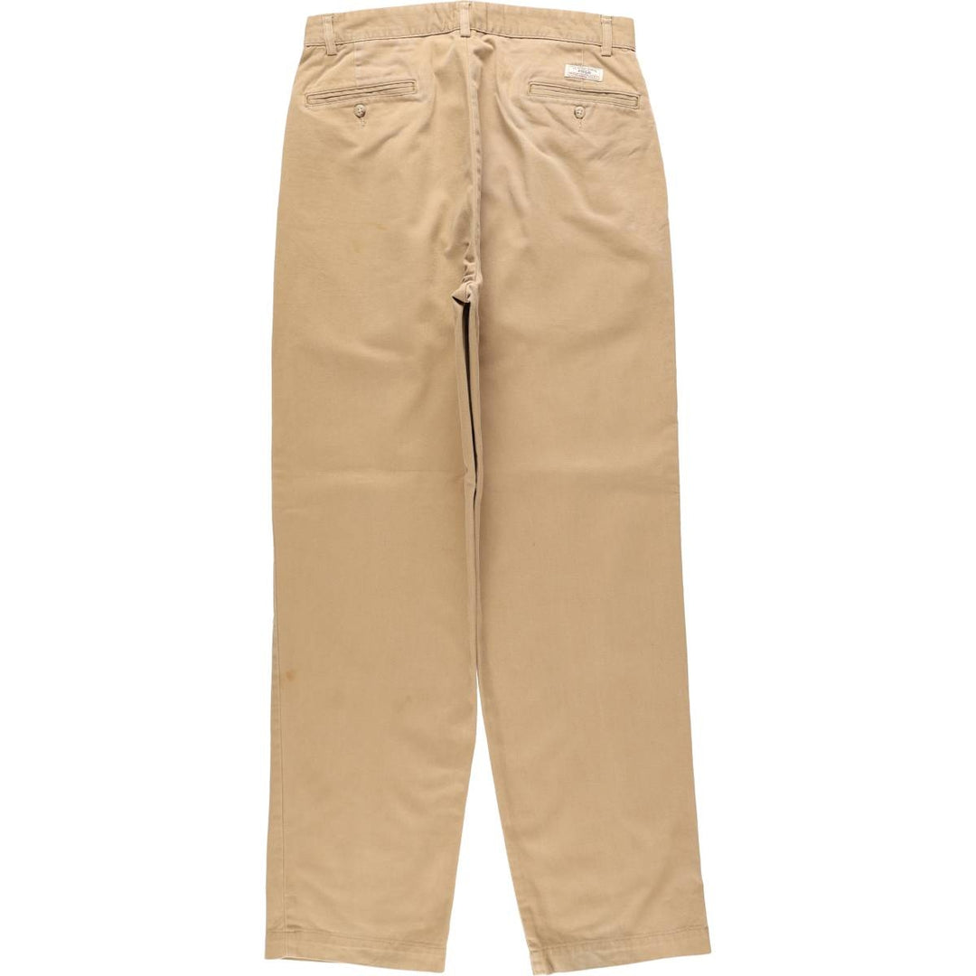 Ralph Lauren POLO by Ralph Lauren ANDREW PANT, two-pleat chino pants, men's, W32 equivalent cotton beige type brown Vintage Second Hand