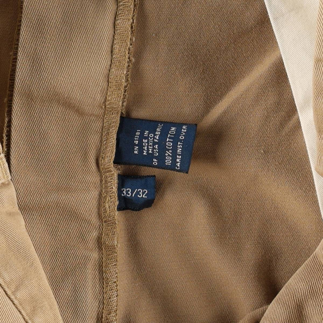 Ralph Lauren POLO by Ralph Lauren ANDREW PANT, two-pleat chino pants, men's, W32 equivalent cotton beige type brown Vintage Second Hand