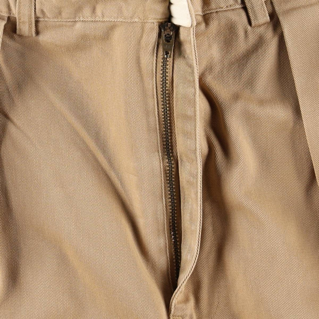 Ralph Lauren POLO by Ralph Lauren ANDREW PANT, two-pleat chino pants, men's, W32 equivalent cotton beige type brown Vintage Second Hand