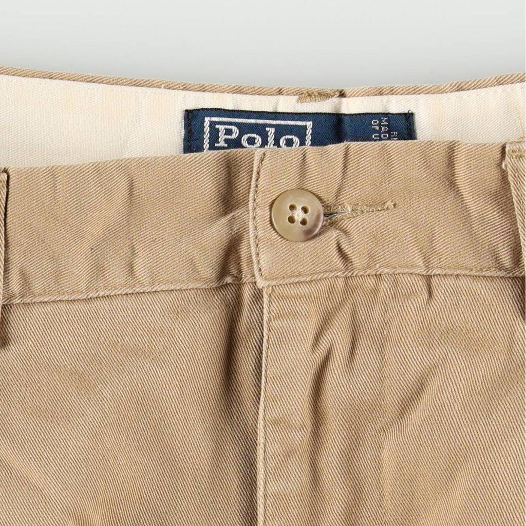 Ralph Lauren POLO by Ralph Lauren ANDREW PANT, two-pleat chino pants, men's, W32 equivalent cotton beige type brown Vintage Second Hand