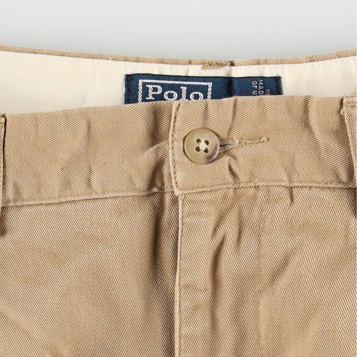 Ralph Lauren POLO by Ralph Lauren ANDREW PANT, two-pleat chino pants, men's, W32 equivalent cotton beige type brown Vintage Second Hand